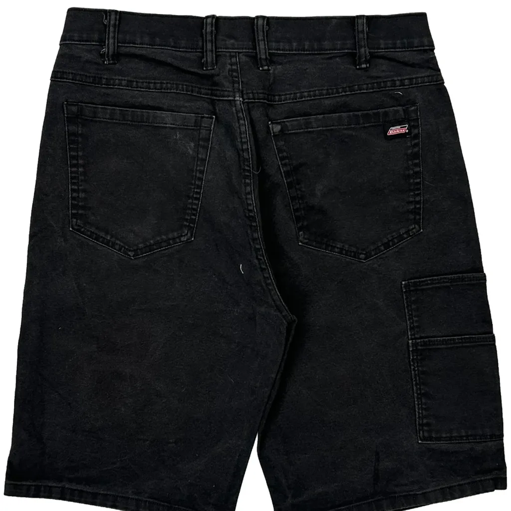 Dickies Baggy Denim Shorts - 30W 11L Black Cotton - Image 7