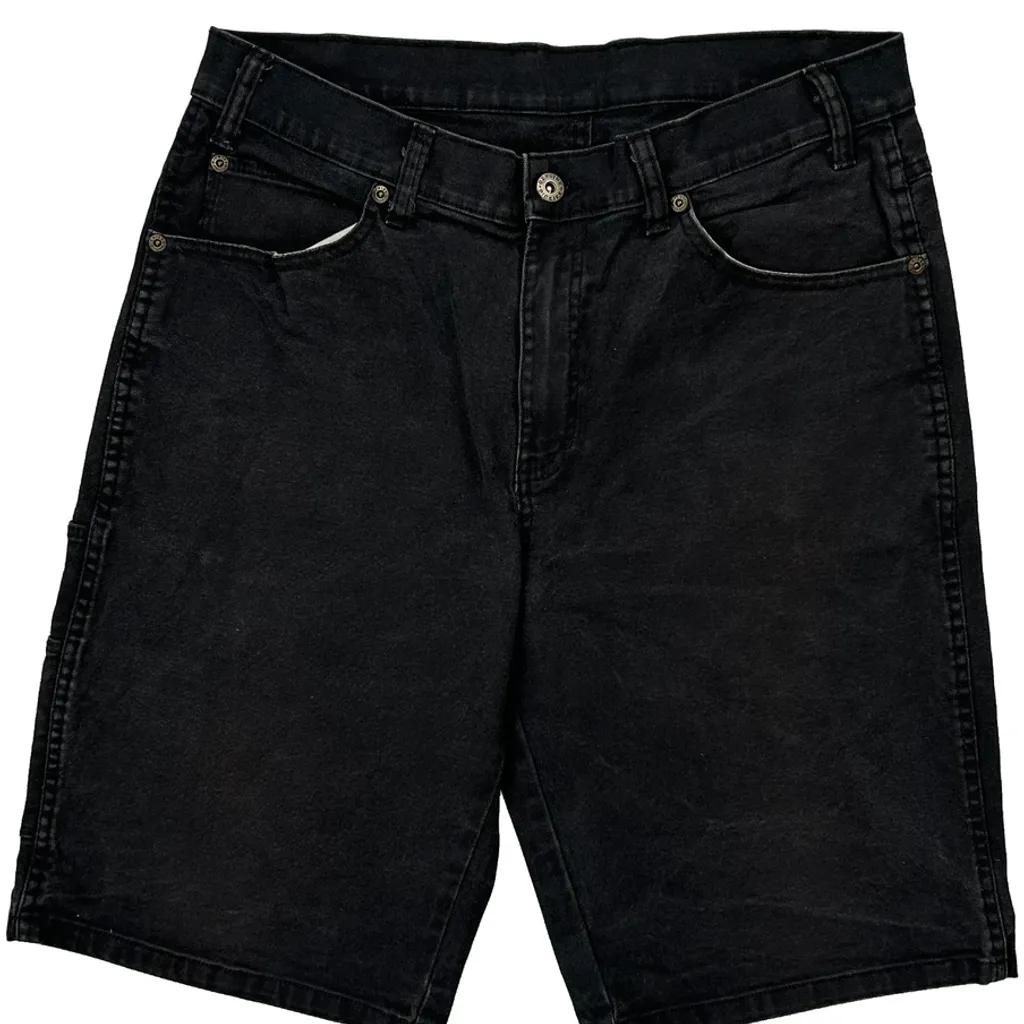 Dickies Baggy Denim Shorts - 30W 11L Black Cotton - Image 8