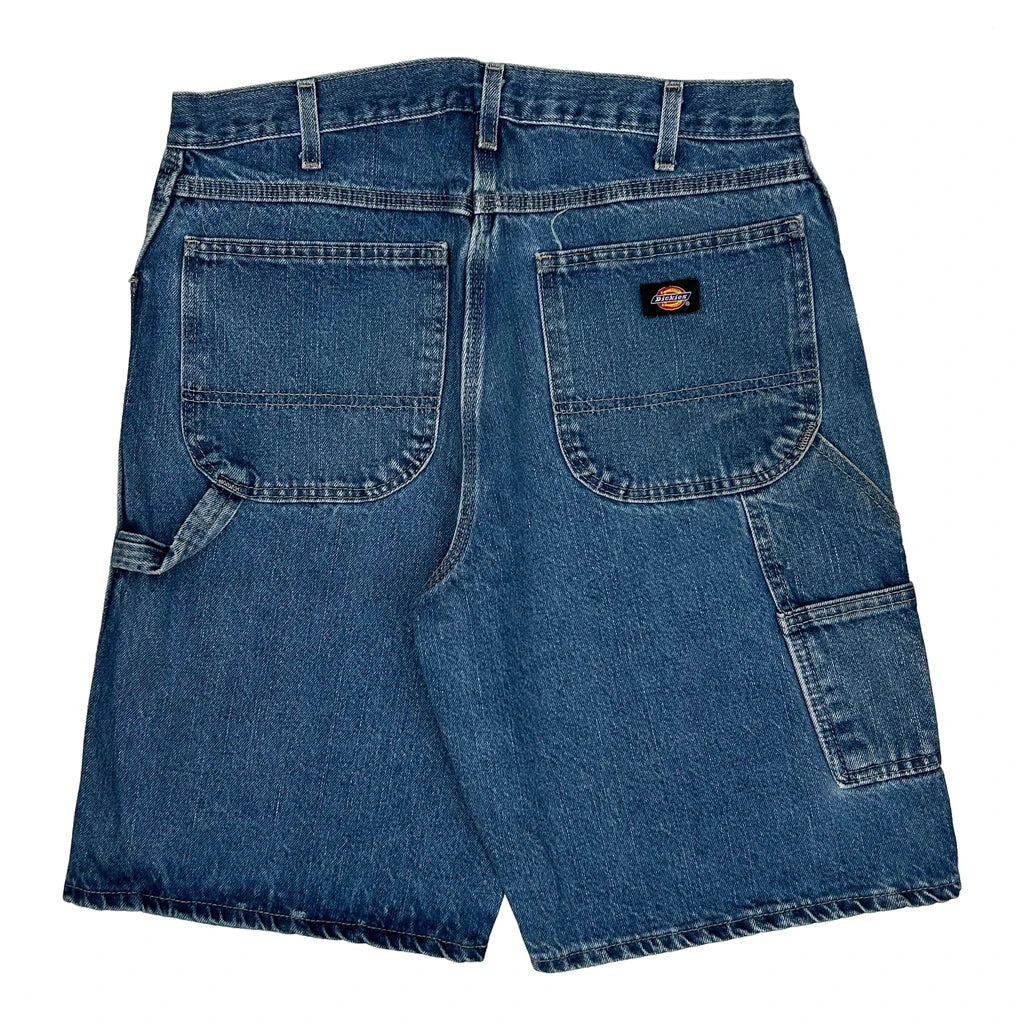 Dickies Baggy Denim Shorts - 32W 10L Blue Cotton