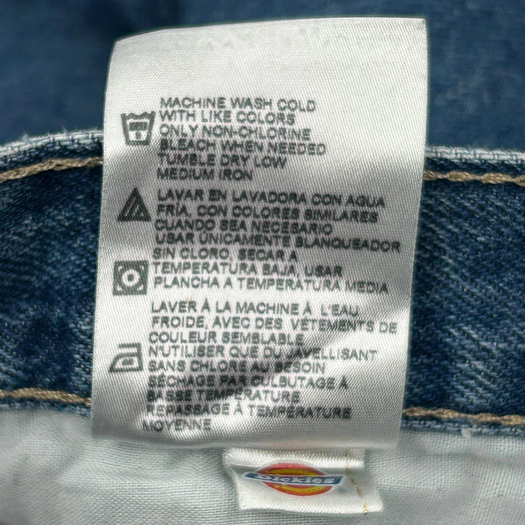 Dickies Baggy Denim Shorts - 32W 10L Blue Cotton - Image 7