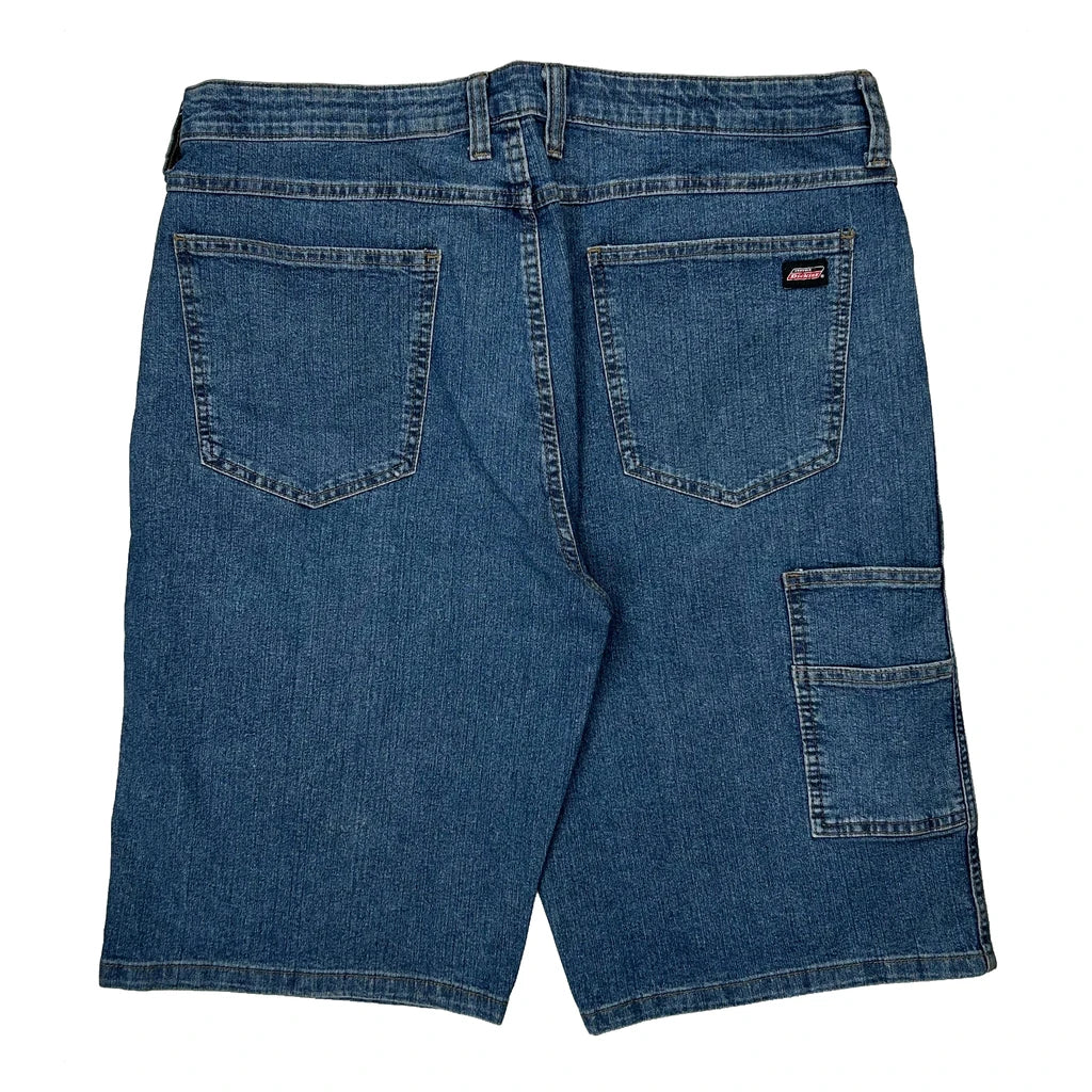 Dickies Baggy Denim Shorts - 36W 10L Blue Cotton Blend