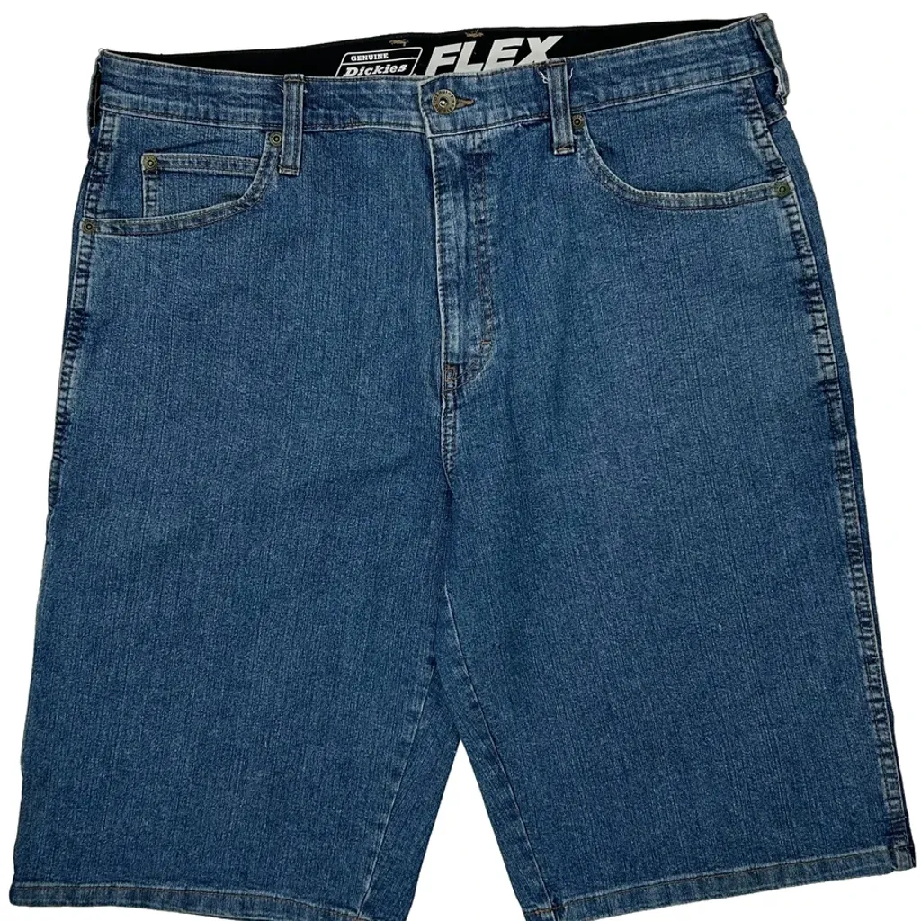 Dickies Baggy Denim Shorts - 36W 10L Blue Cotton Blend - Image 10