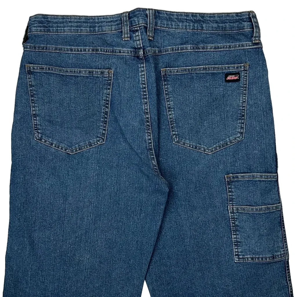 Dickies Baggy Denim Shorts - 36W 10L Blue Cotton Blend - Image 7