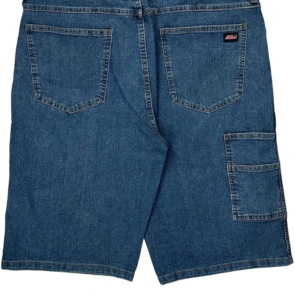 Dickies Baggy Denim Shorts - 36W 10L Blue Cotton Blend - Image 8