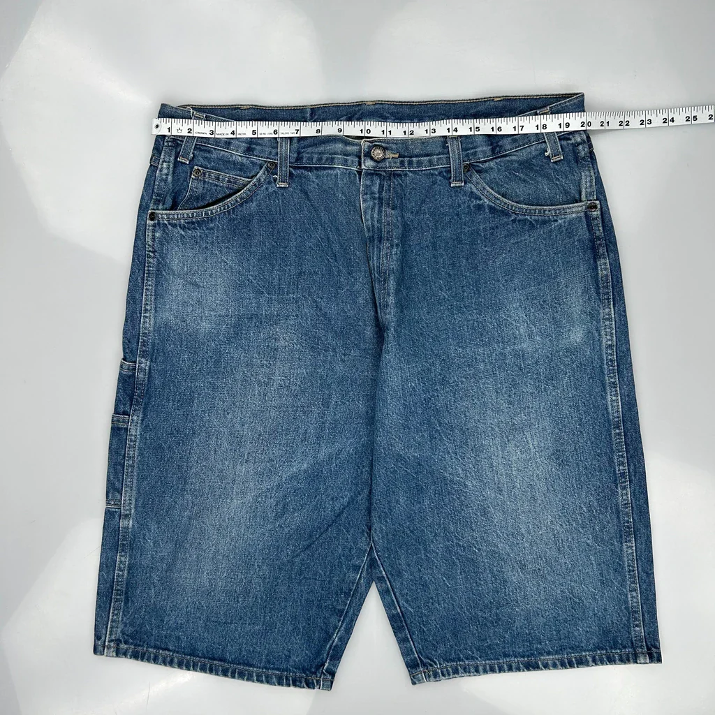 Dickies Baggy Denim Shorts - 40W 11L Blue Denim - Image 3