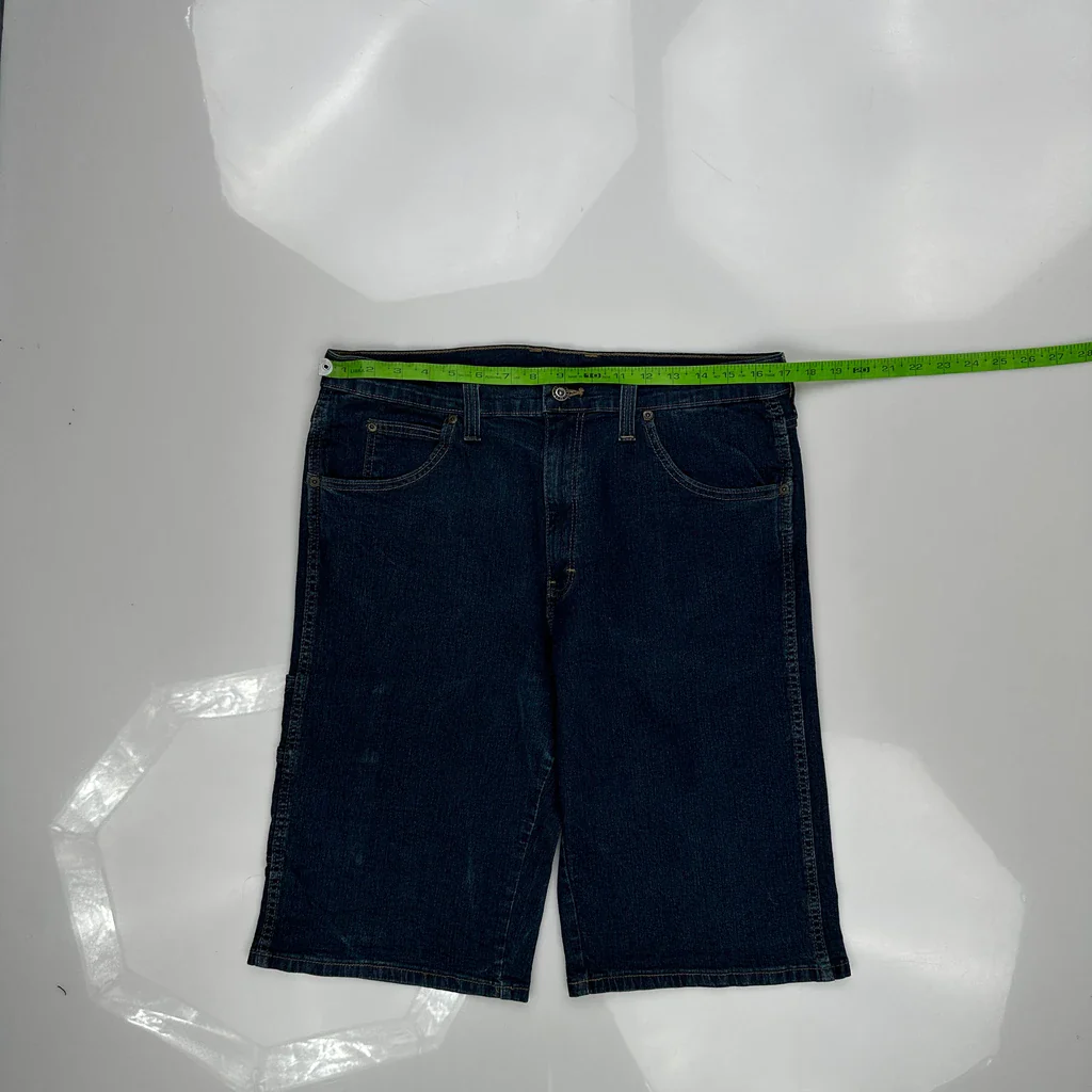 Dickies Denim Shorts - 36W 13L Dark Wash Cotton Blend - Image 3