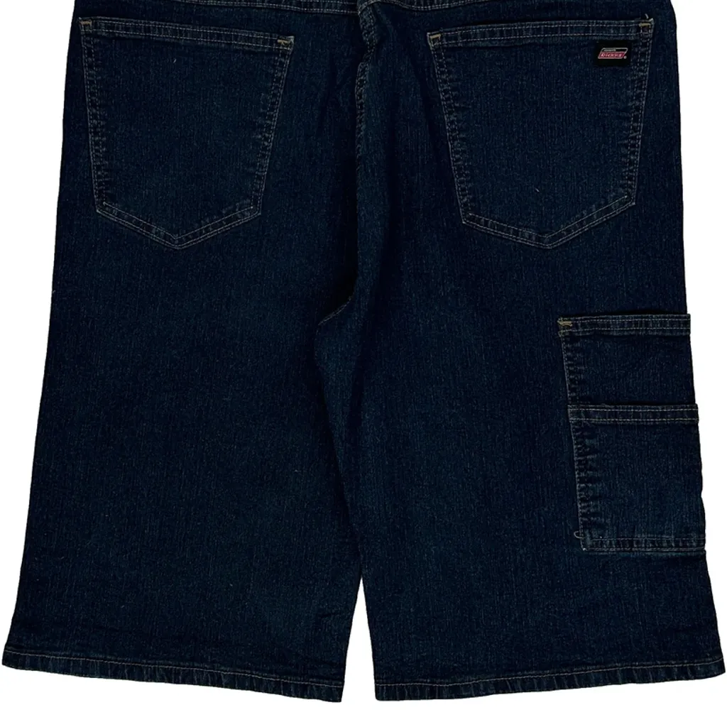 Dickies Denim Shorts - 36W 13L Dark Wash Cotton Blend - Image 7