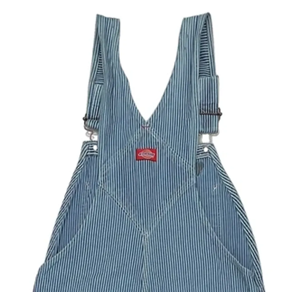 Dickies Hickory Striped Dungarees - 34″ Waist Blue Cotton - Image 4