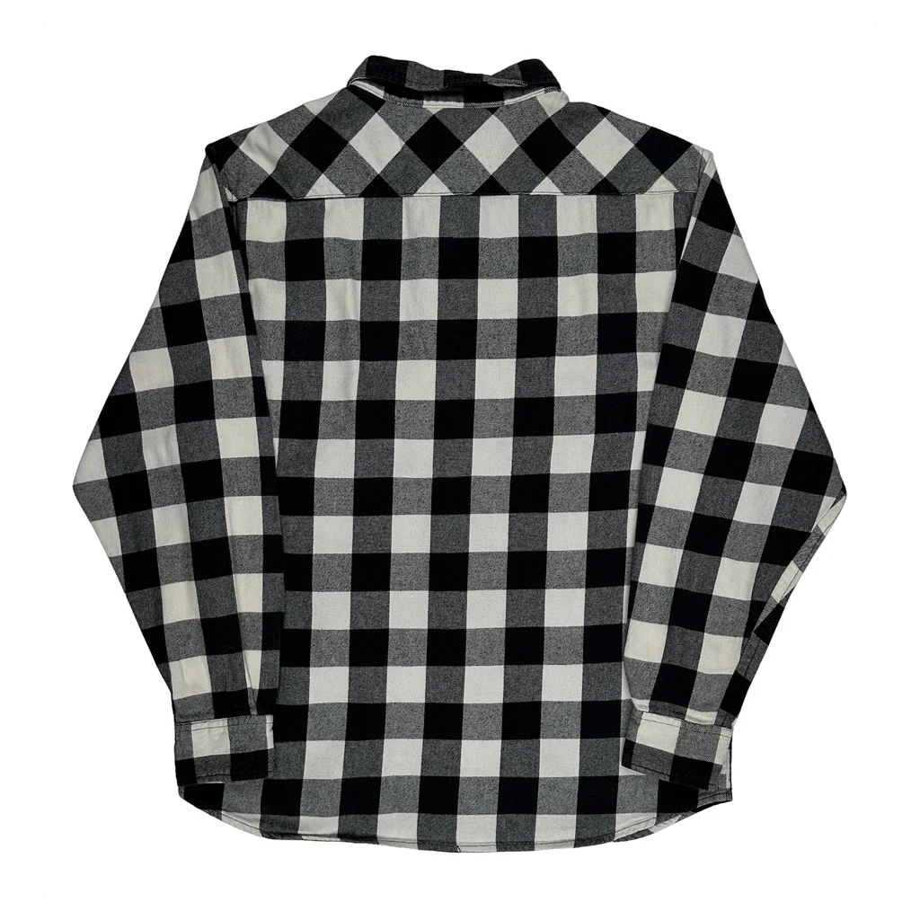 Dickies Checked Flannel Shirt - Medium Black & White Cotton - Image 2