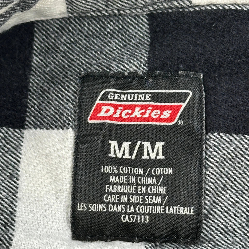 Dickies Checked Flannel Shirt - Medium Black & White Cotton - Image 3