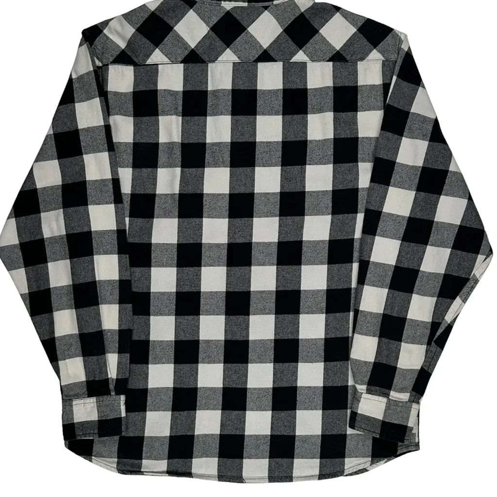 Dickies Checked Flannel Shirt - Medium Black & White Cotton - Image 7