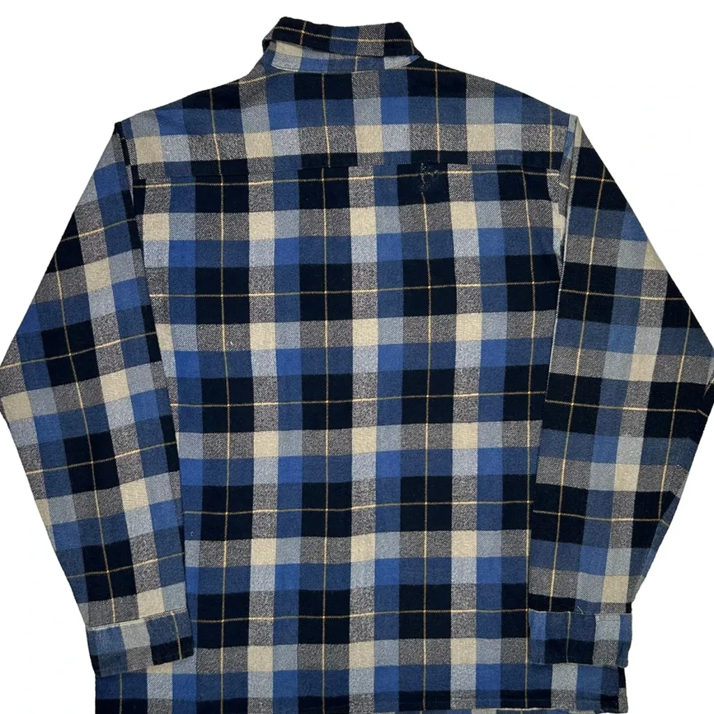 Dickies Checked Flannel Shirt - Large Blue Cotton - Image 7
