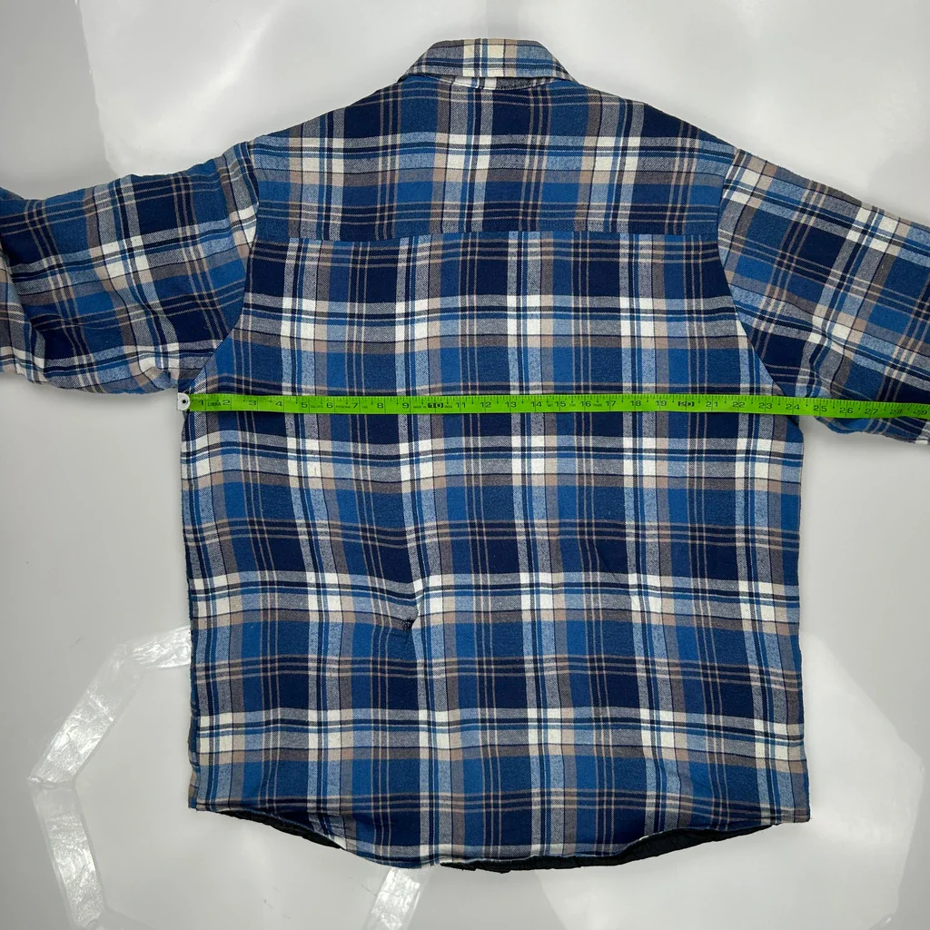 Dickies Checked Flannel Shirt - XL Blue Cotton - Image 3