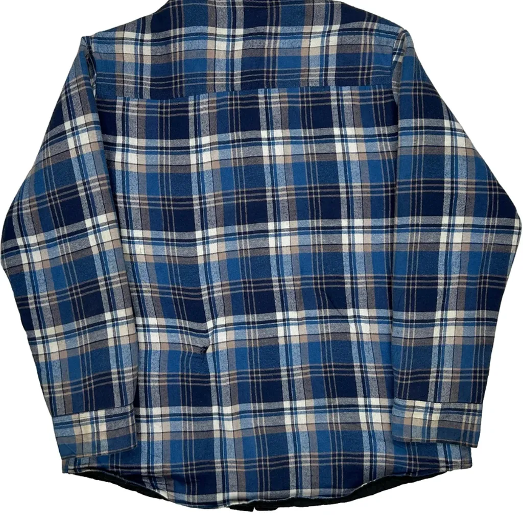 Dickies Checked Flannel Shirt - XL Blue Cotton - Image 7