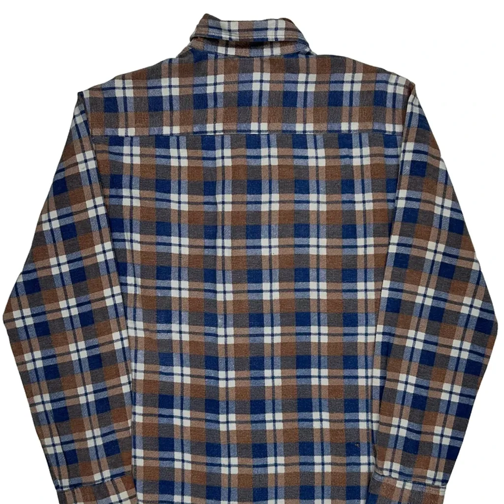 Dickies Checked Flannel Shirt - Small Brown Cotton - Image 6