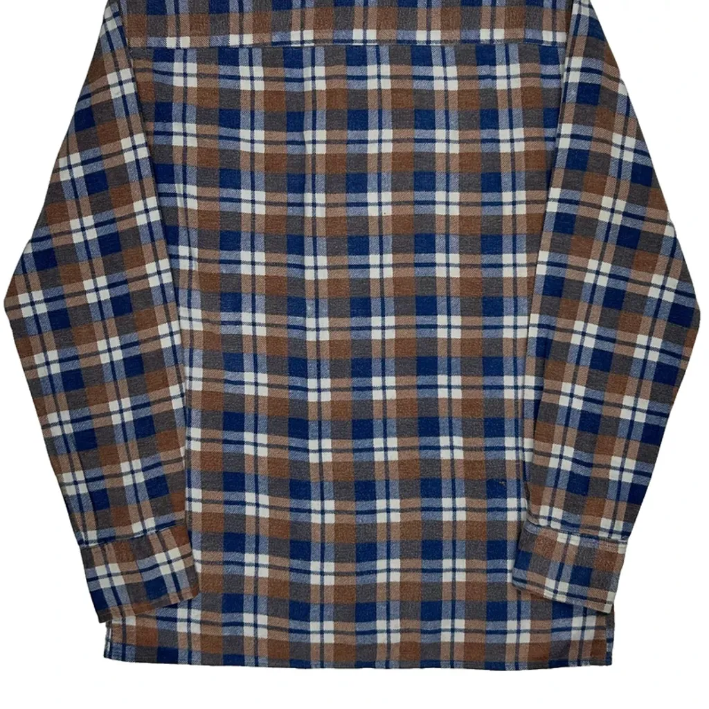 Dickies Checked Flannel Shirt - Small Brown Cotton - Image 7