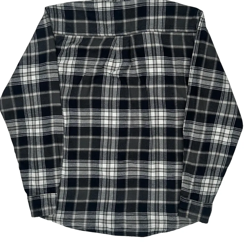 Dickies Checked Flannel Shirt - Small Gray Cotton - Image 6