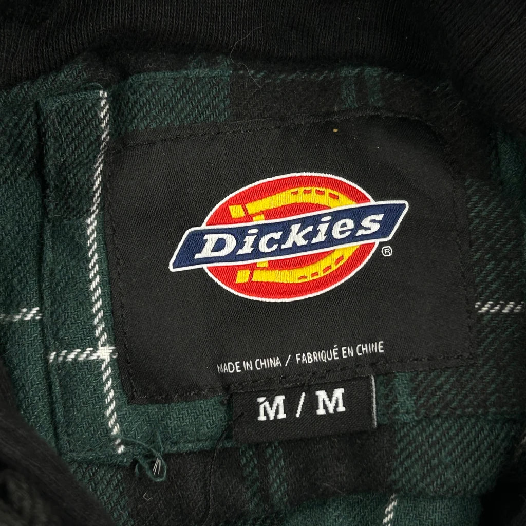 Dickies Checked Flannel Shirt - Medium Green Cotton - Image 3