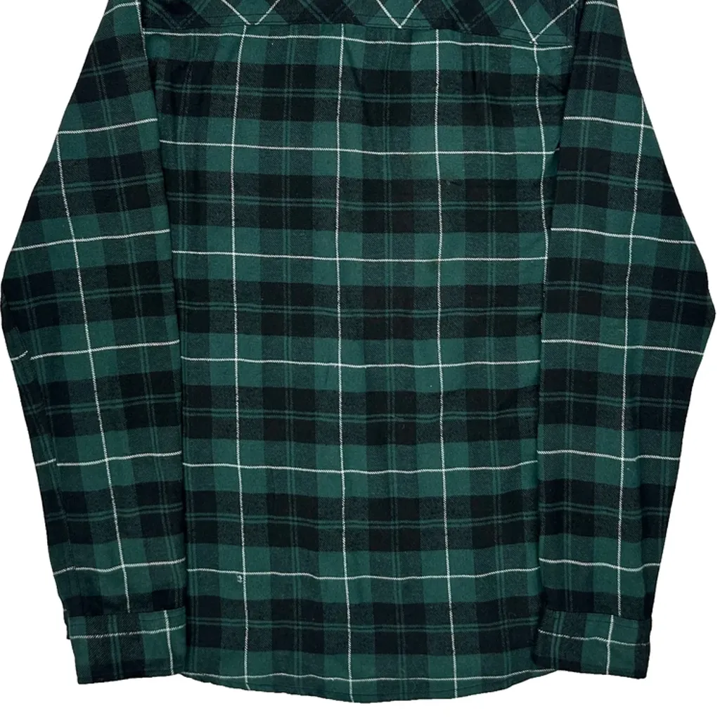 Dickies Checked Flannel Shirt - Medium Green Cotton - Image 7