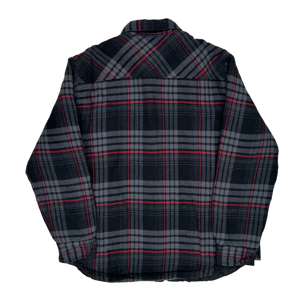 Dickies Checked Flannel Shirt - Large Grey Polyester - Image 2