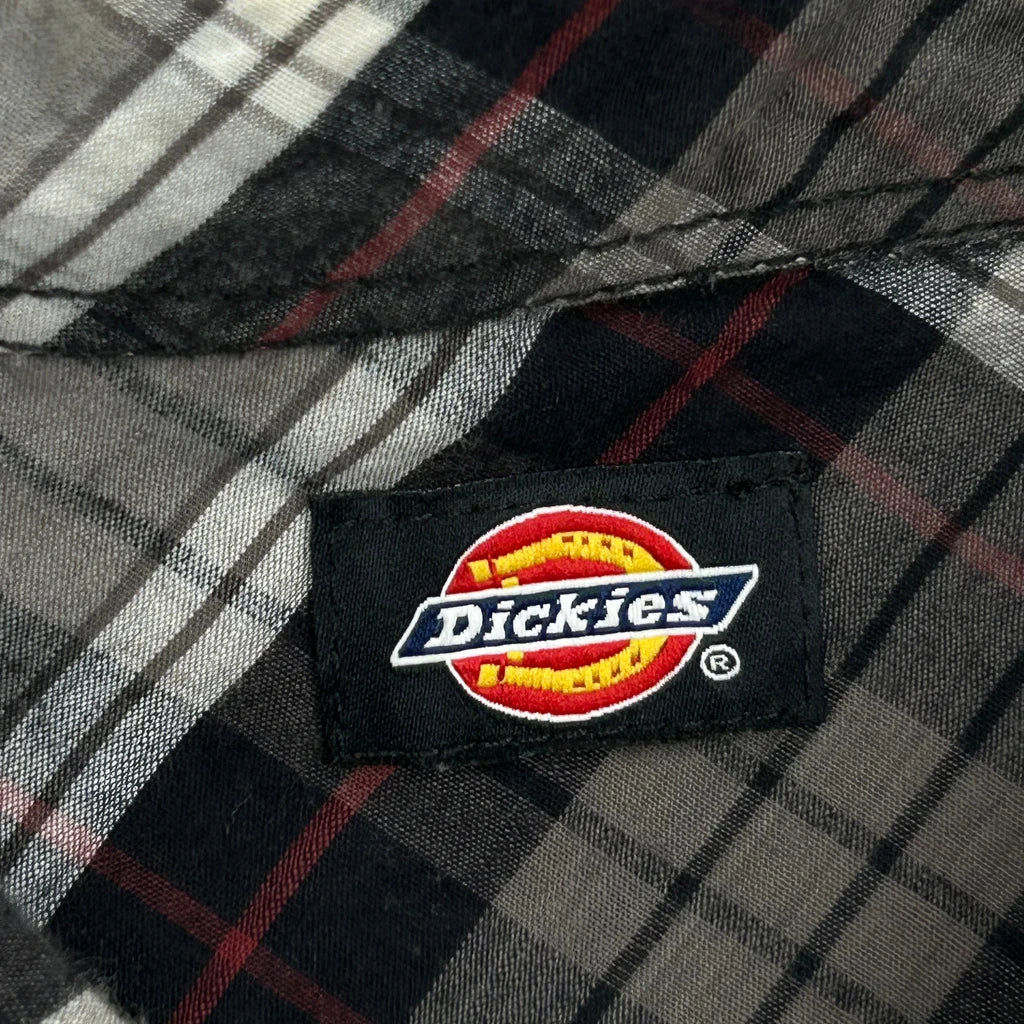 Dickies Checked Flannel Shirt - 2XL Grey Cotton - Image 4