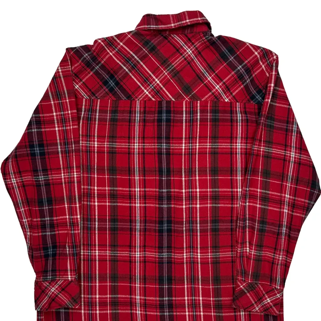 Dickies Checked Flannel Shirt - Large Red Cotton - Image 6