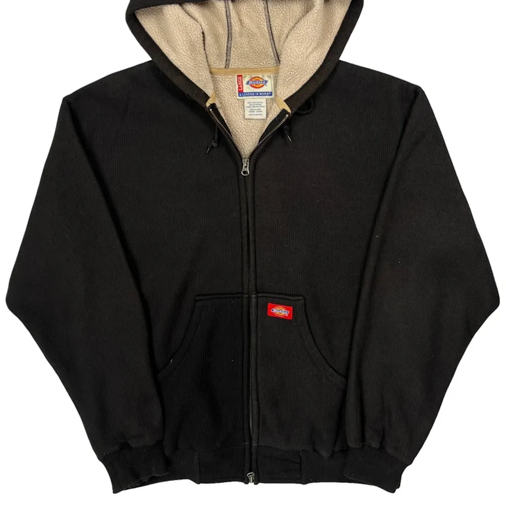 Dickies Sherpa Lined Hoodie - Large Black Cotton Blend - Image 4