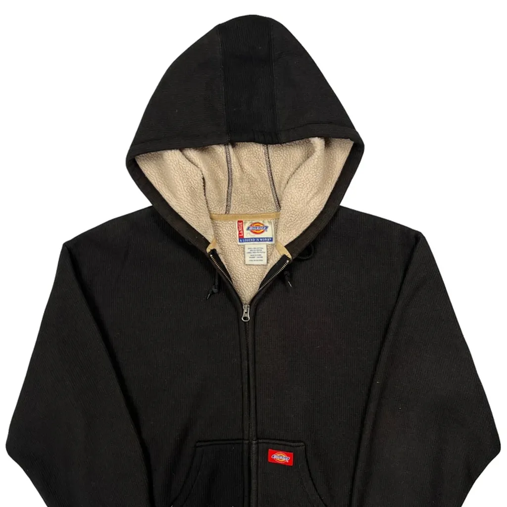 Dickies Sherpa Lined Hoodie - Large Black Cotton Blend - Image 5