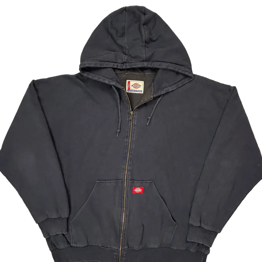 Dickies Full Zip Hoodie - 2XL Black Cotton - Image 4
