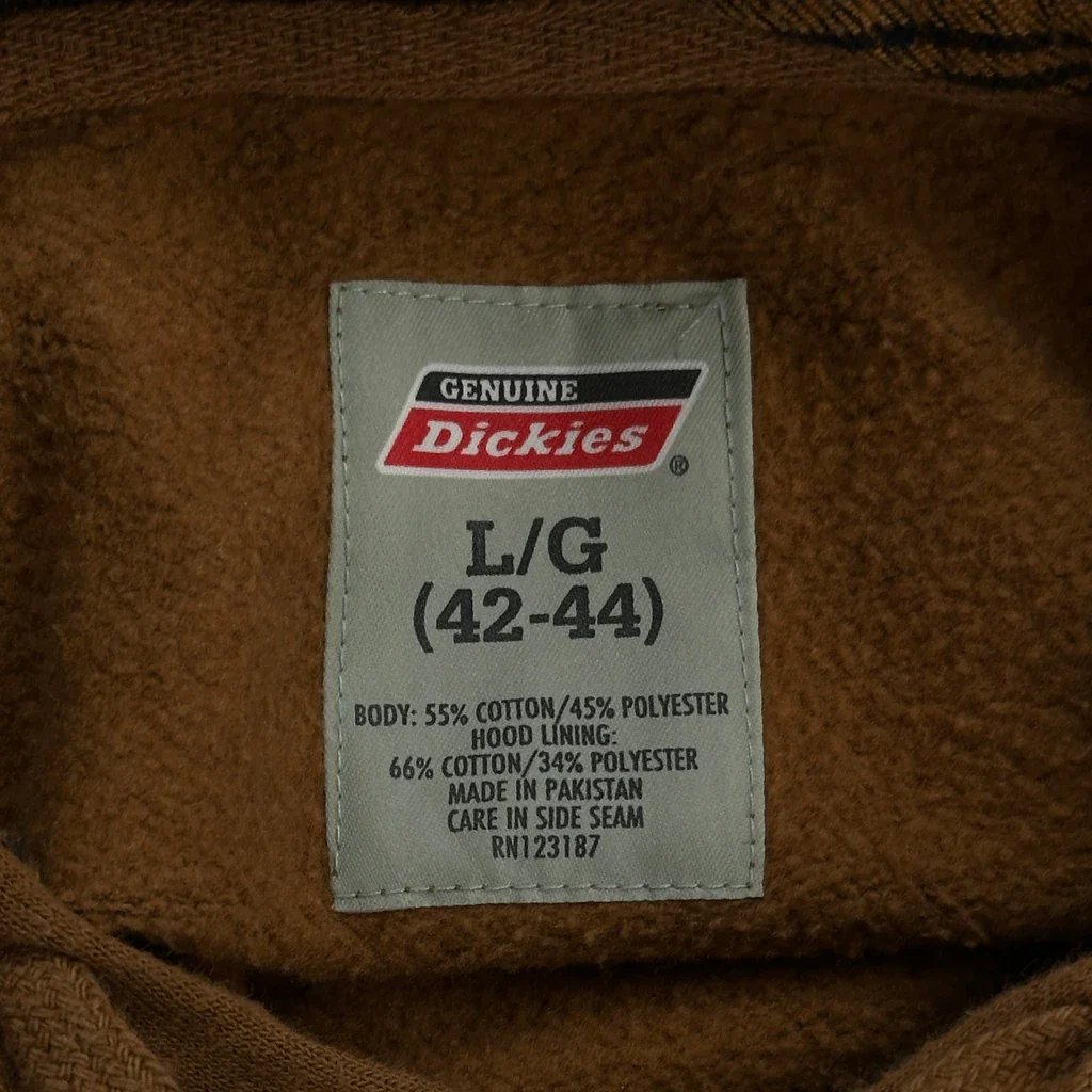Dickies Hoodie - Large Brown Cotton Blend - Image 3