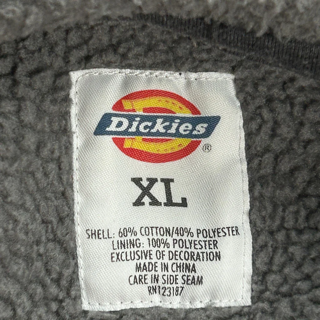 Dickies Full Zip Hoodie - XL Grey Cotton Blend - Image 3