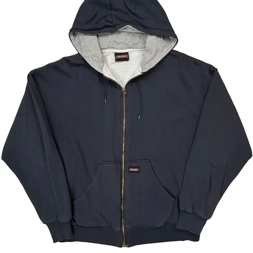 Dickies Full Zip Hoodie - Large Navy Cotton - Image 5