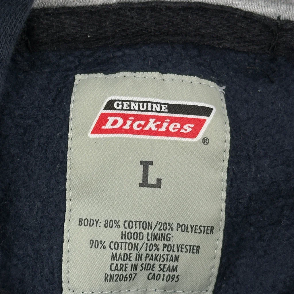 Dickies Hoodie - Large Navy Cotton Blend - Image 3