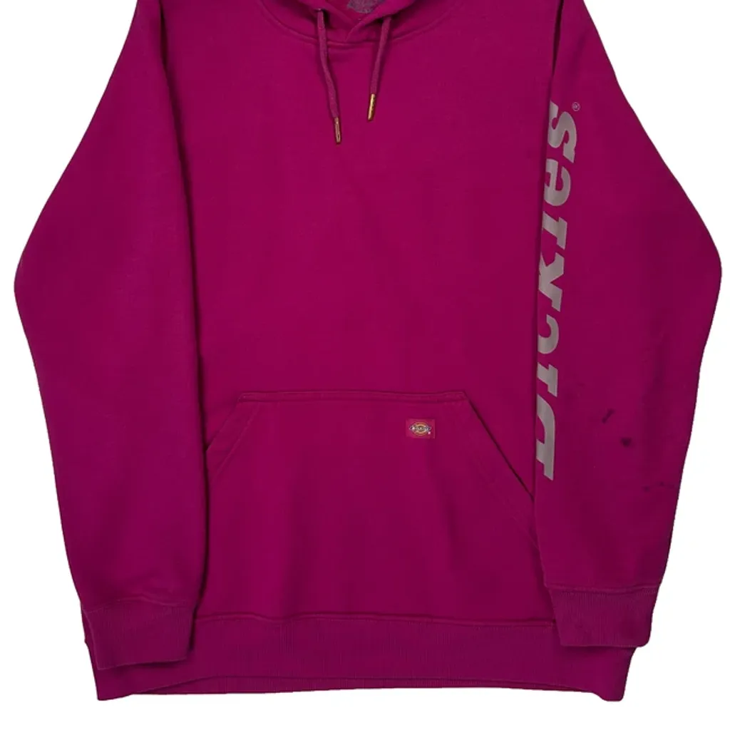 Dickies Spellout Hoodie - Large Purple Cotton - Image 4