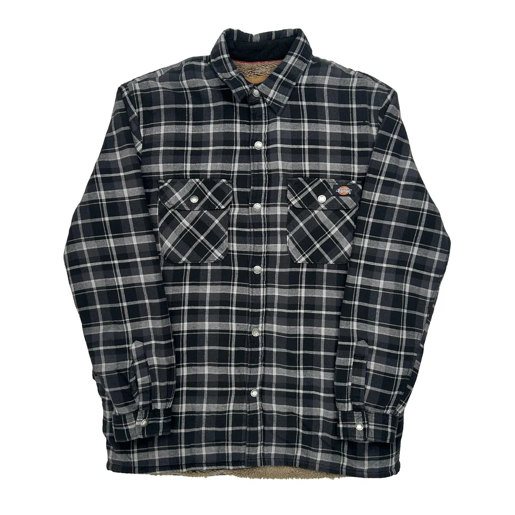 Dickies Checked Jacket - Medium Black Cotton