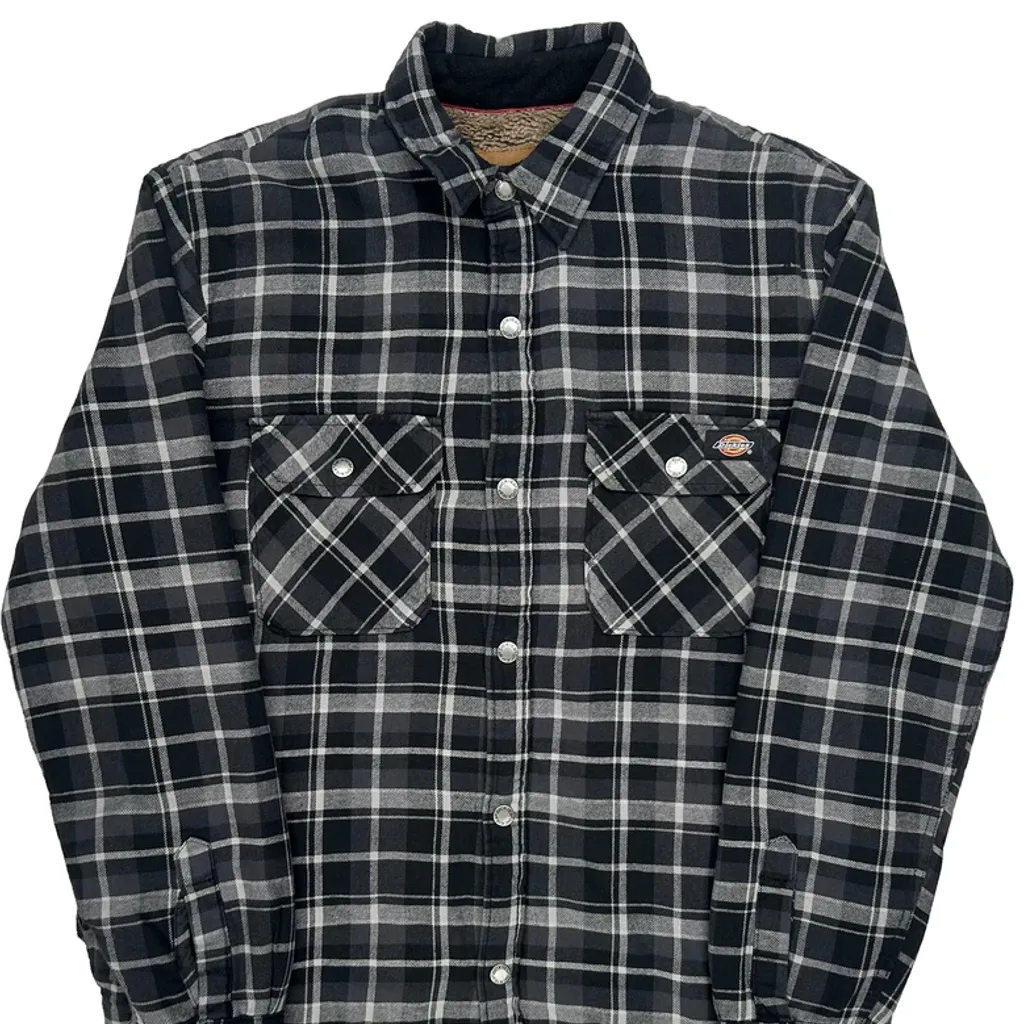 Dickies Checked Jacket - Medium Black Cotton - Image 4
