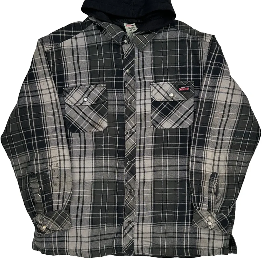 Dickies Checked Jacket - XL Black Cotton - Image 4
