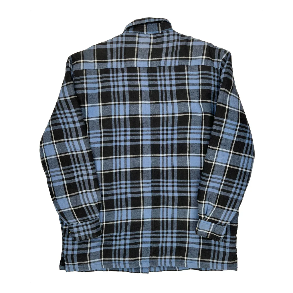 Dickies Checked Shirt Jacket - Medium Blue Cotton - Image 2