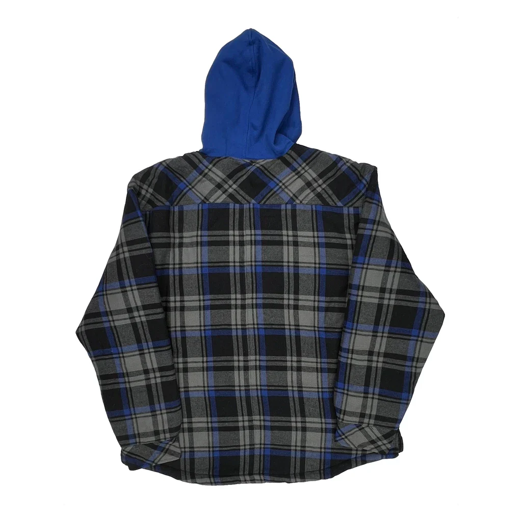 Dickies Checked Shirt Jacket - XL Blue Cotton - Image 2