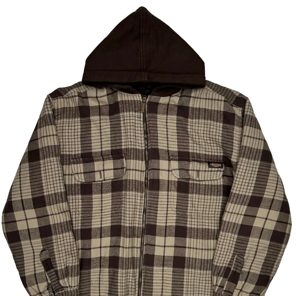Dickies Checked Jacket - Large Brown Cotton - Image 4