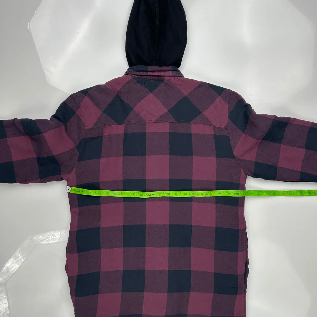 Dickies Checked Jacket - Medium Burgundy Cotton - Image 3
