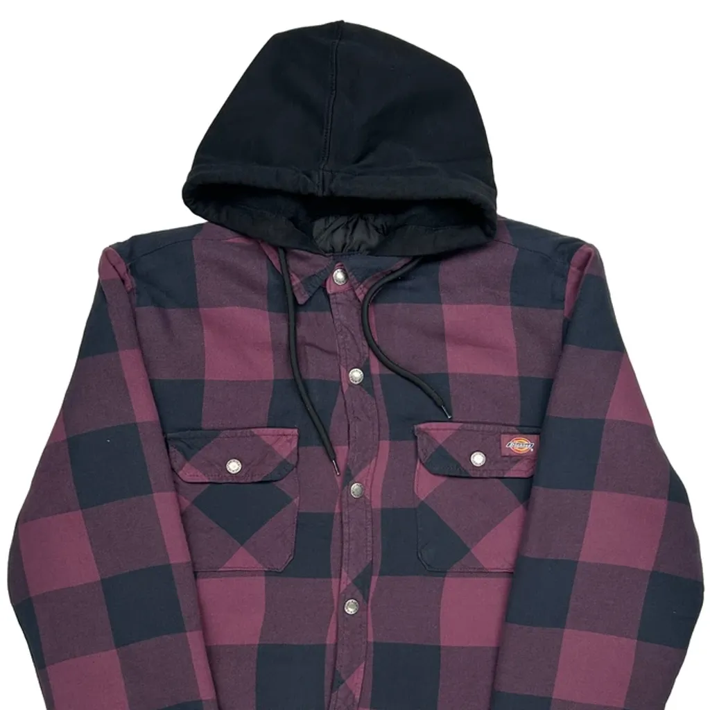 Dickies Checked Jacket - Medium Burgundy Cotton - Image 5