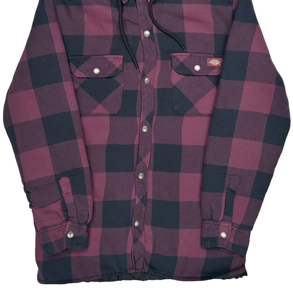 Dickies Checked Jacket - Medium Burgundy Cotton - Image 6