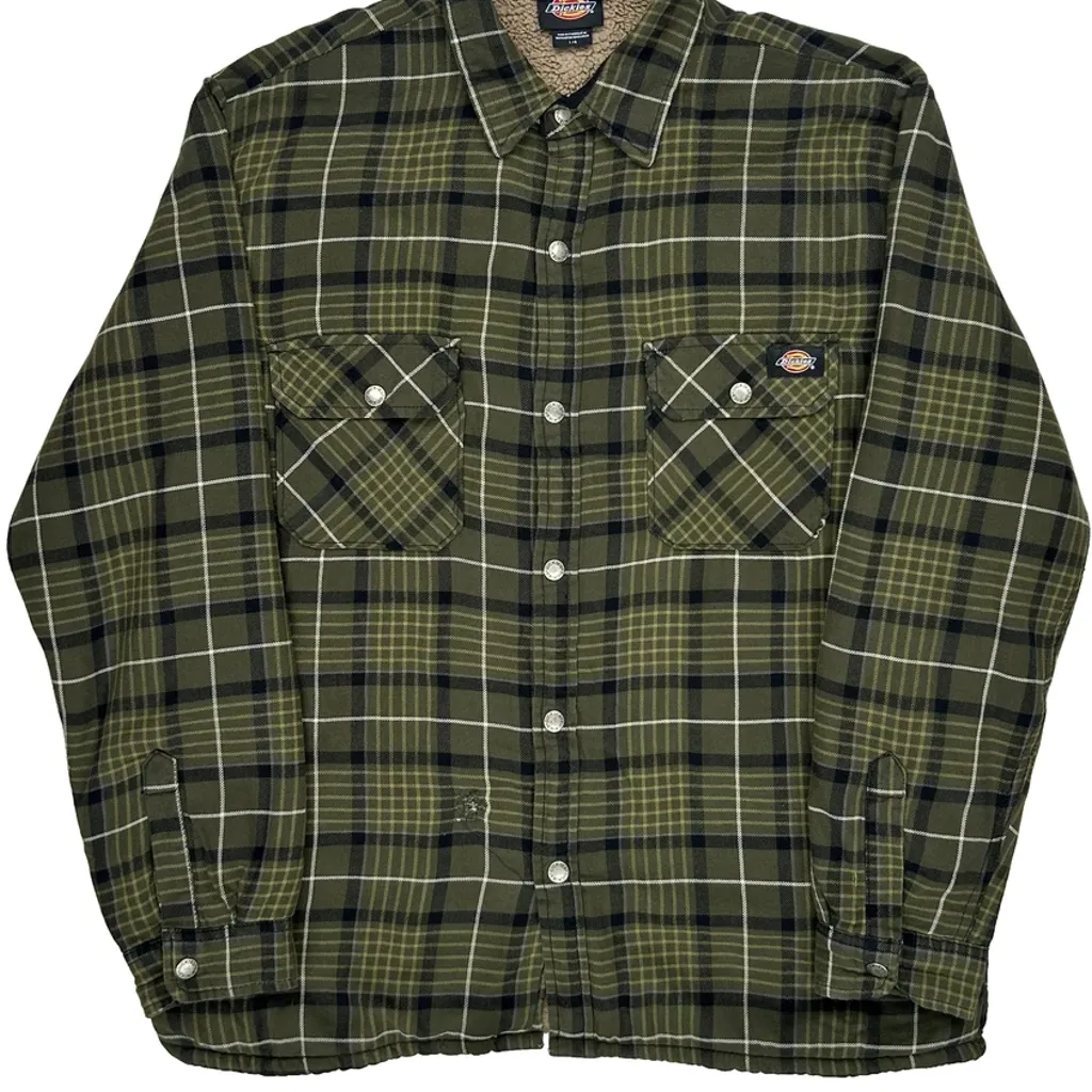 Dickies Checked Jacket - Large Green Cotton - Image 4