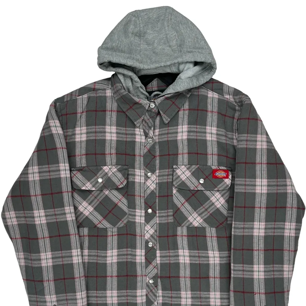 Dickies Checked Shirt Jacket - Large Grey Cotton - Image 6