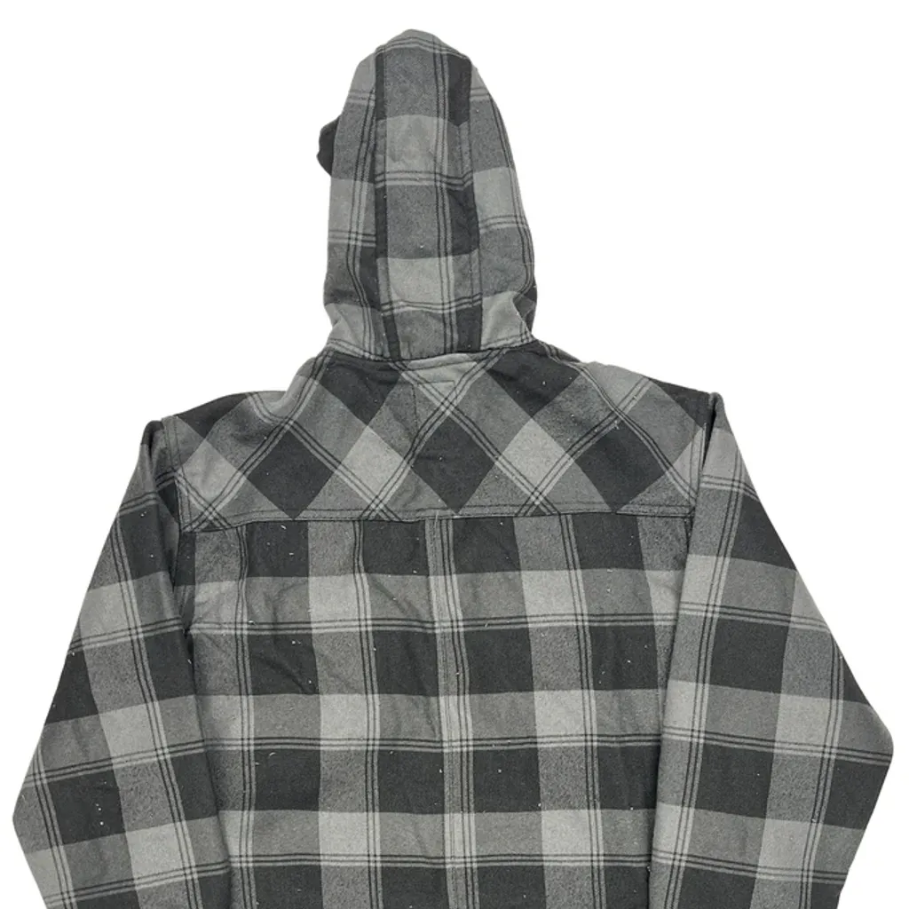 Dickies Checked Shirt Jacket - Medium Grey Polyester - Image 6