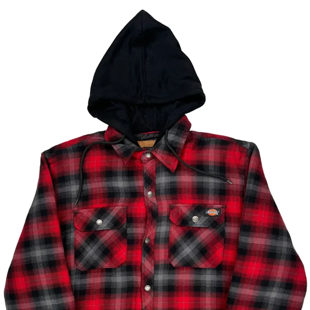 Dickies Checked Shirt Jacket - Large Red Cotton - Image 4