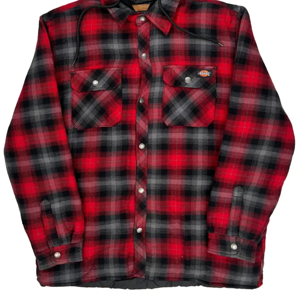 Dickies Checked Shirt Jacket - Large Red Cotton - Image 5