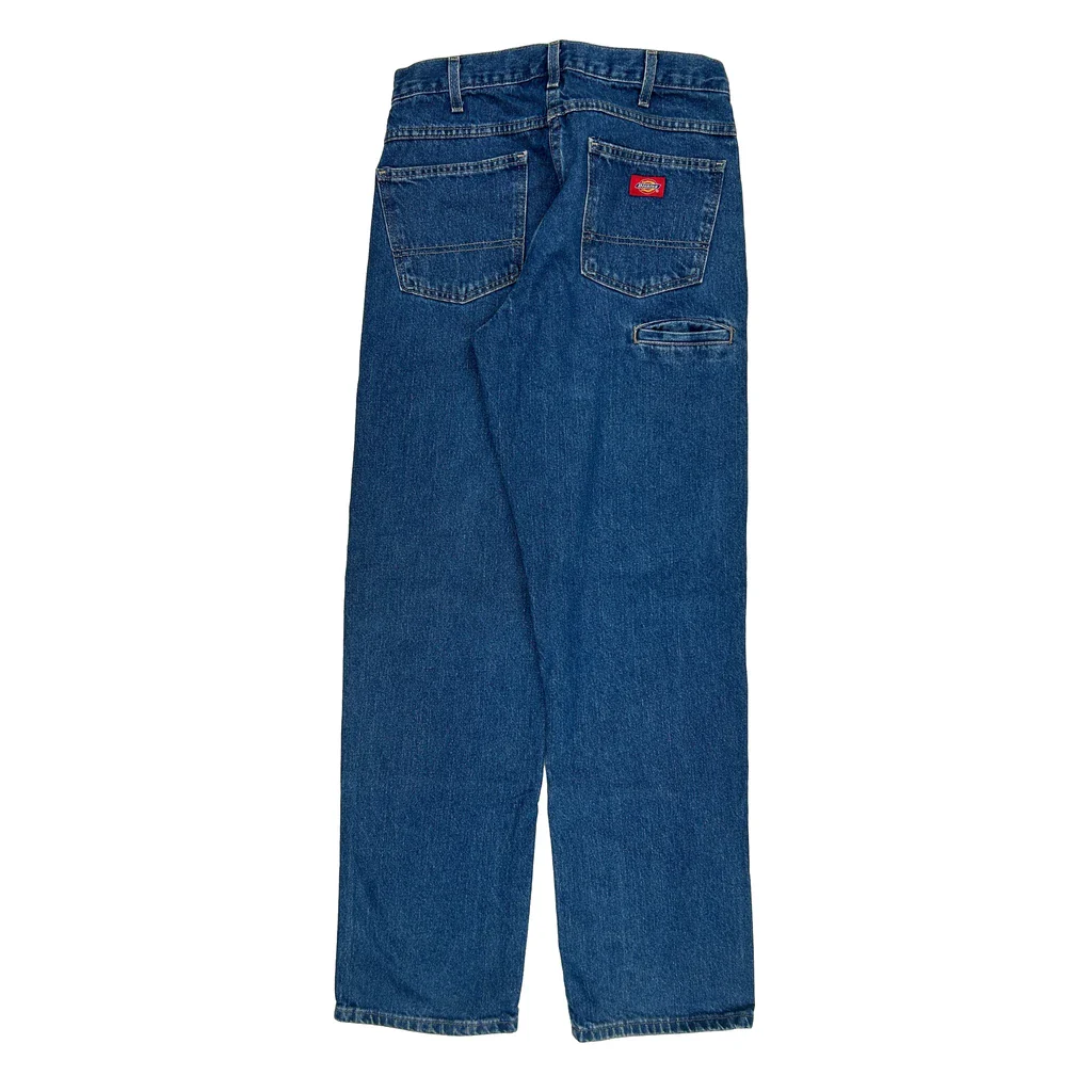 Dickies Double Knee Jeans - 32W 34L Blue Cotton