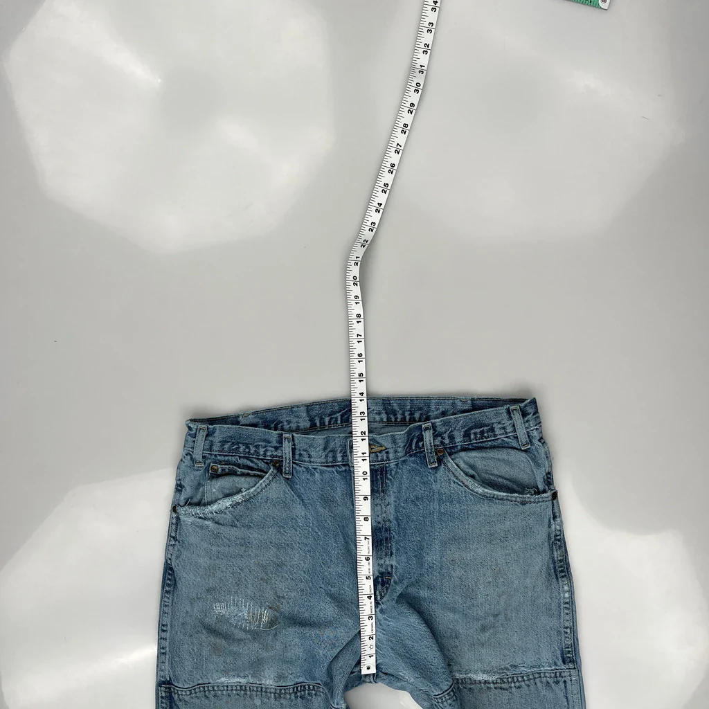 Dickies Double Knee Jeans - 36W 28L Light Wash Denim - Image 4